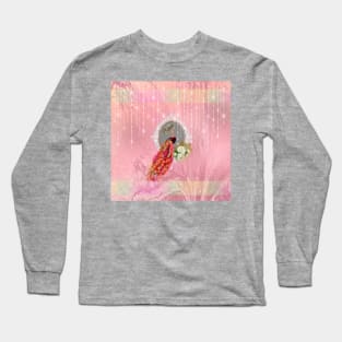 Elegant peacock with flowers in soft colors Long Sleeve T-Shirt